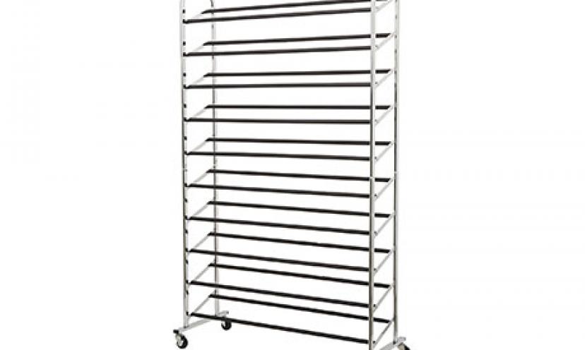 Get 10% Off on the AmazonBasics 50-Pair Shoe Rack!
