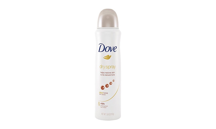 Save $1.50 on Dove Dry Spray Deodorant!