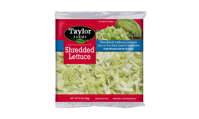 shredded lettuce in bag
